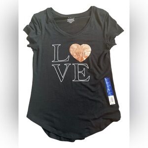 3️⃣for2️⃣5️⃣Apt 9 small black graphic tshirt with LOVE logo